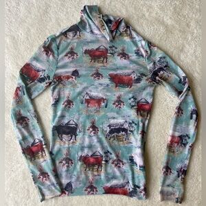 Rachel Antonoff Lillian Mesh Turtleneck (Cows)